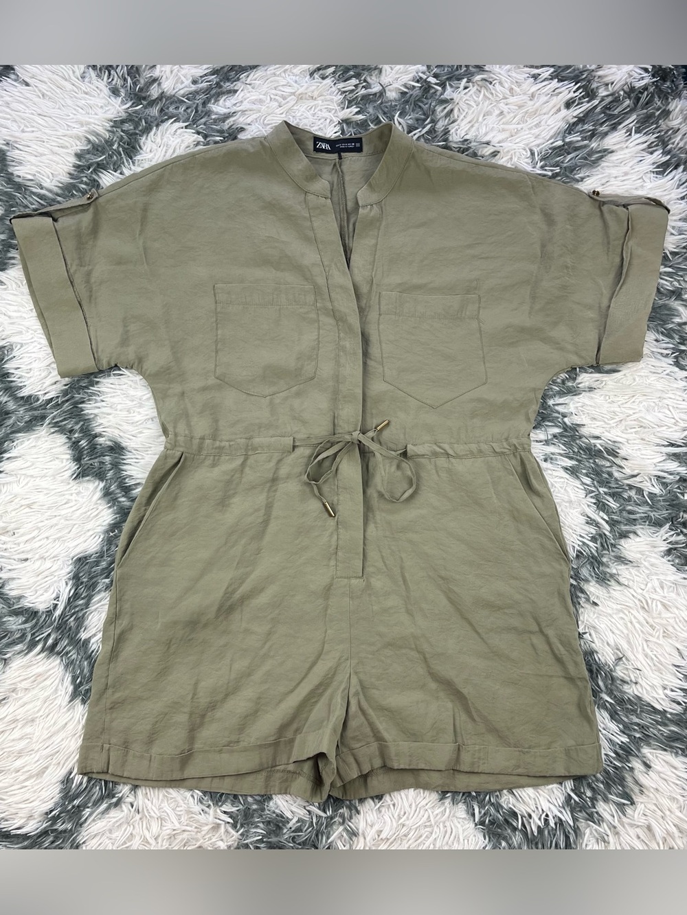 Zara Women’s Green Utility Romper Size Small